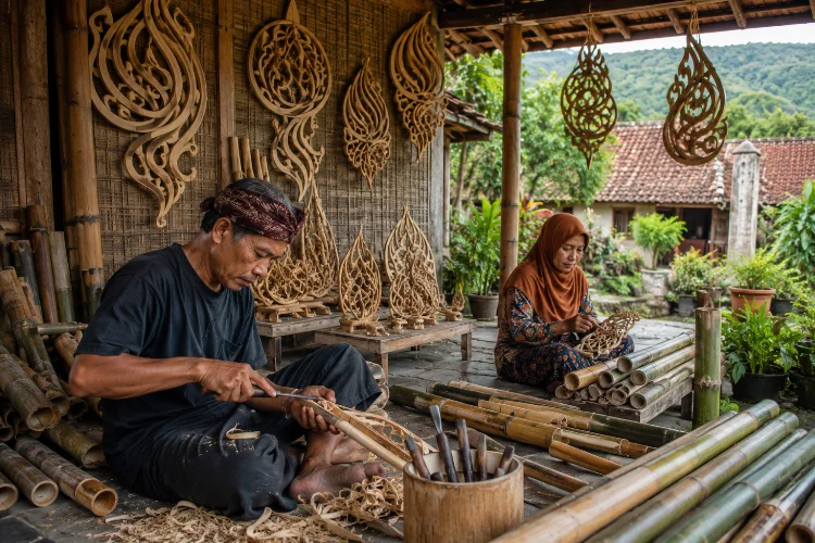 Kaligrafi Bambu, Kerajinan Kreatif Warga Sangiran Bernilai Seni